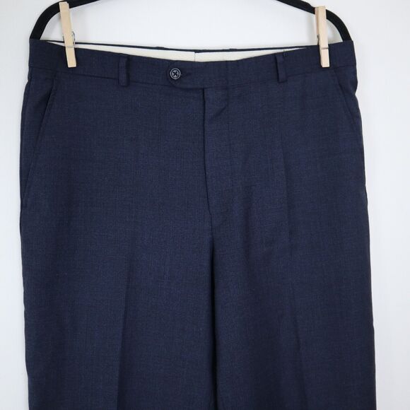 Vintage Burberry London Men's Size 34 Trouser Marled Navy Blue Pants - Picture 2 of 10